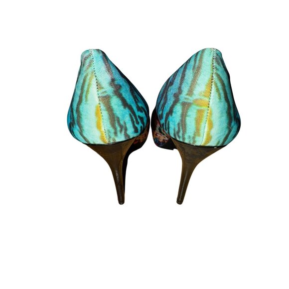 ALDO Floral Animal Print High Heel Peep Toe Pumps Size US 9 Sexy Stilettos Date - Picture 2 of 8